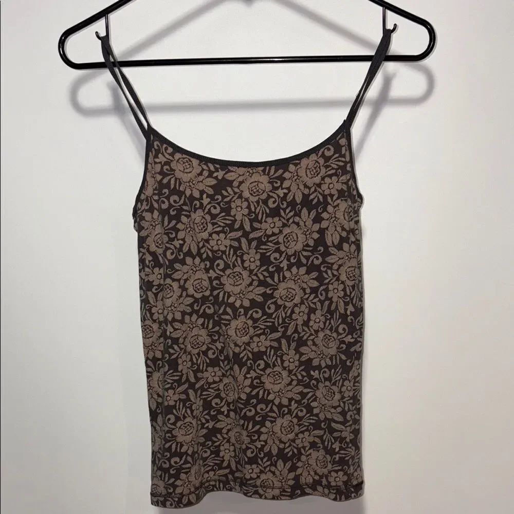 AEROSOLES Black and Tan Floral Camisole